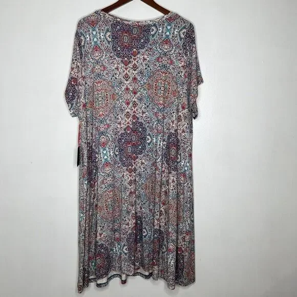Cynthia Rowley Women's Plus Size Paisley Print Swing Dress Size 3X Boho NEW - Picture 6 of 8
